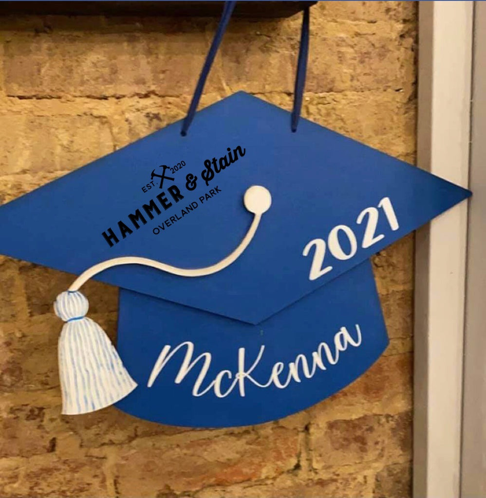 Personalized Name, 2024 Graduation Cap Wood Sign, Grad Party